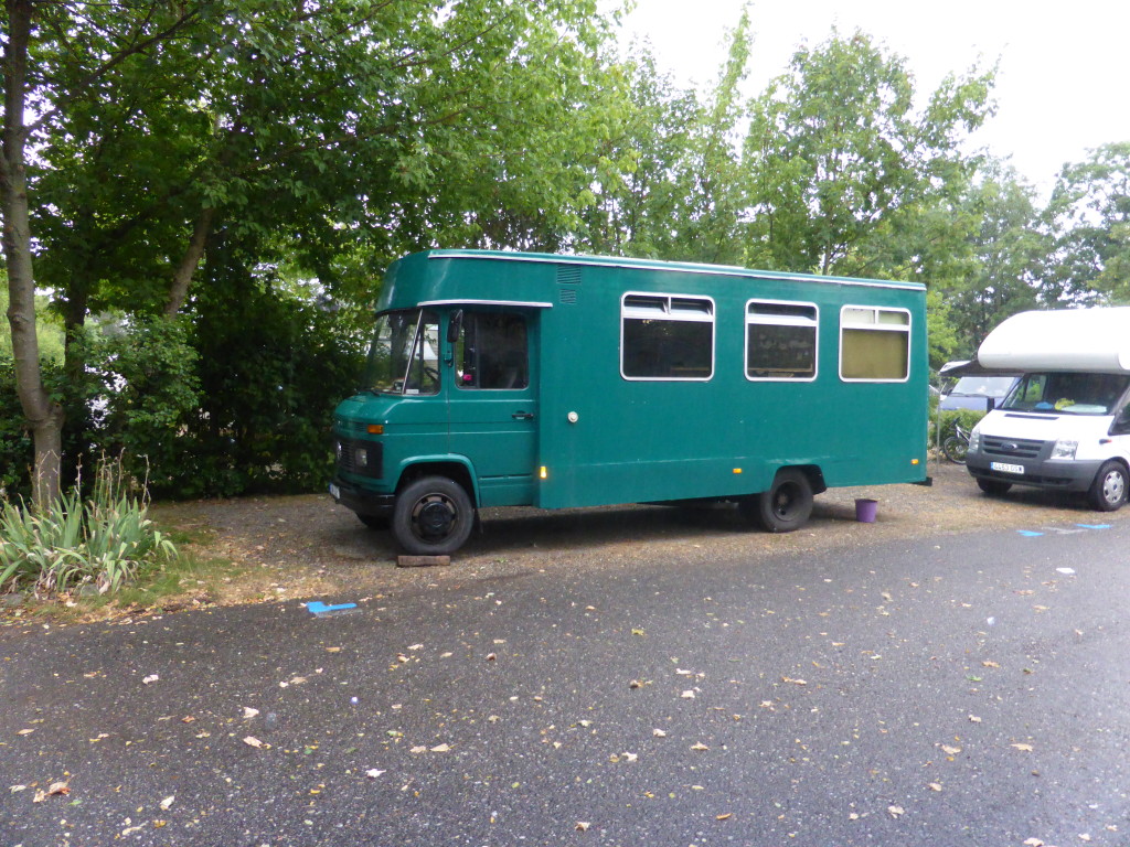 I though this truck/motorhome was just being stored in the aire until in the morning it was gone.