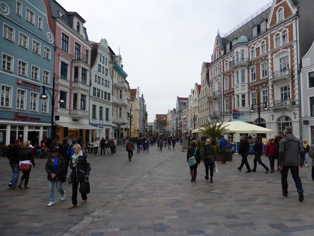 View of the streets of Rostock. The place was busy with shoppers and a few tourists like us.