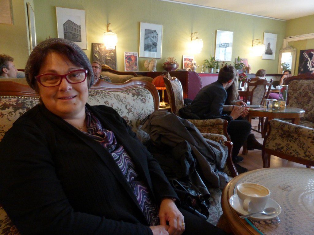 A very cosy coffee shop where we escaped from the rain and cold for awhile.