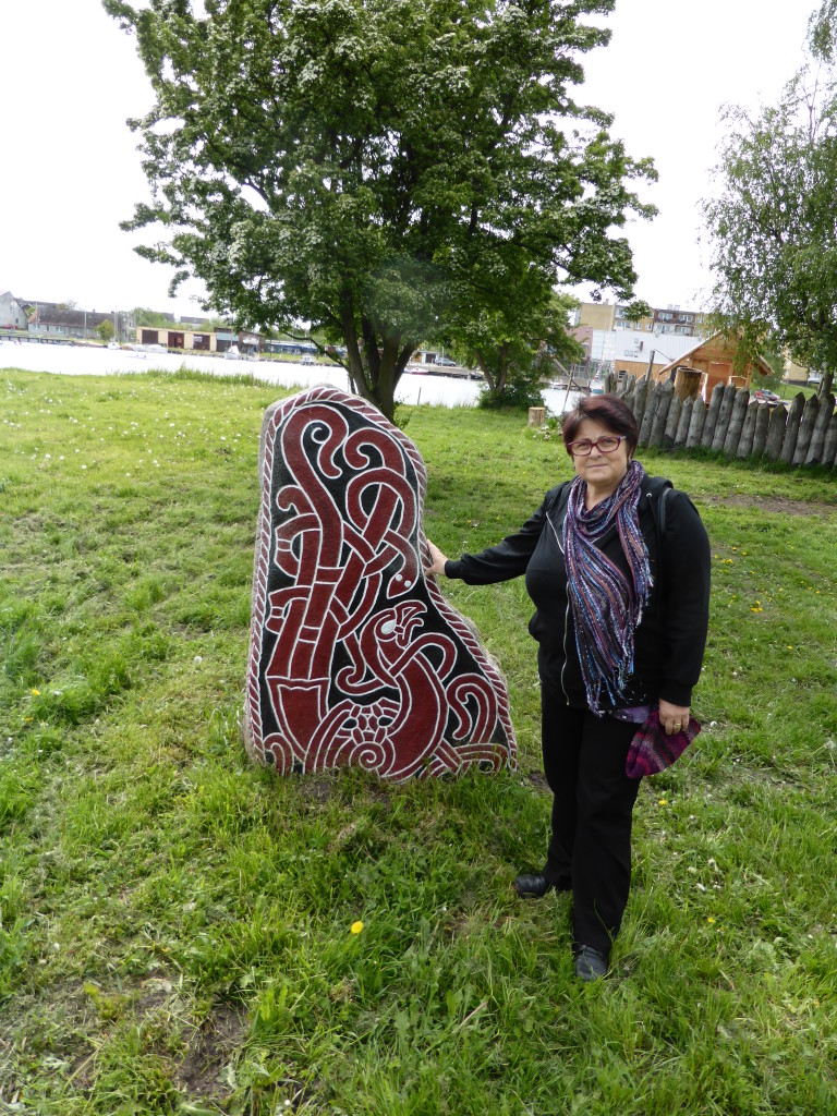 Jenny and a rune stone.