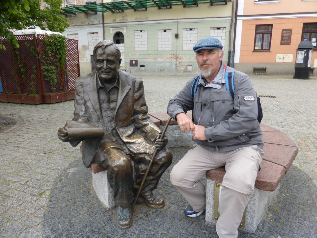 Ewout with friend in town square. He wasn't very talkative. 