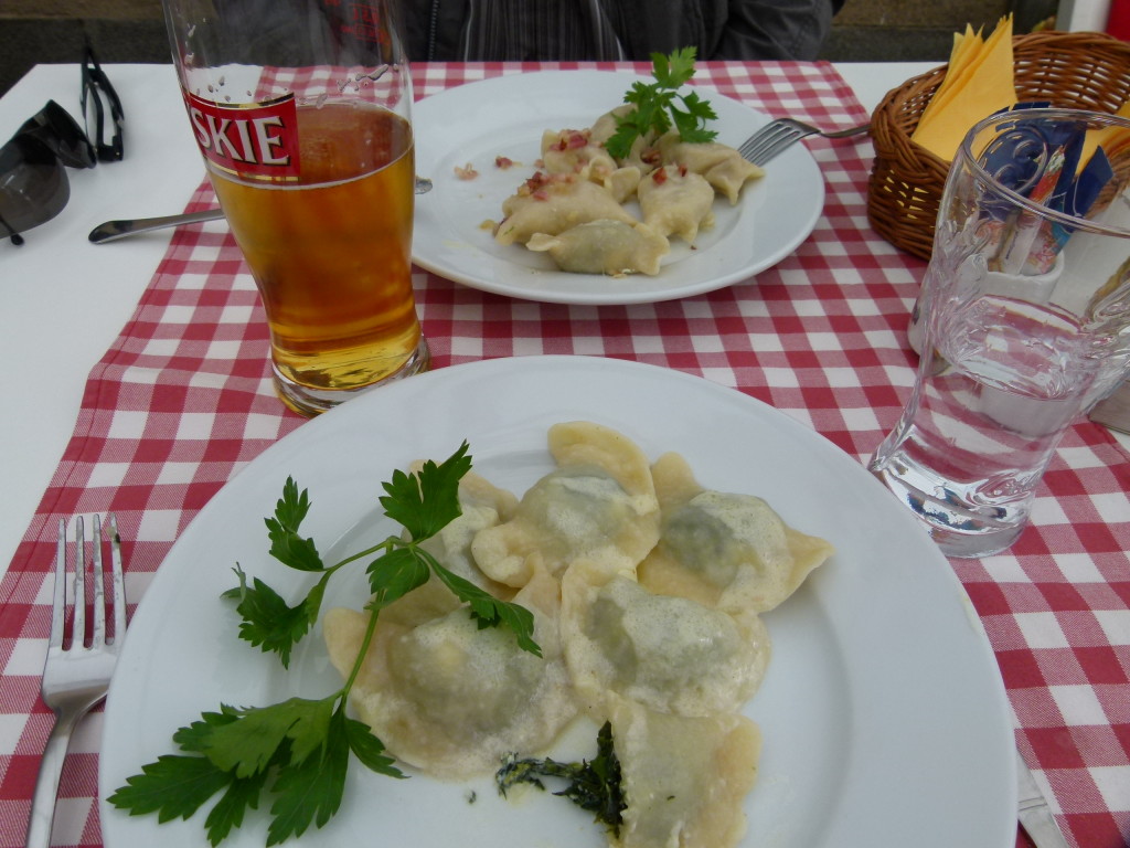 Pierogi for lunch. Traditional Polish food.