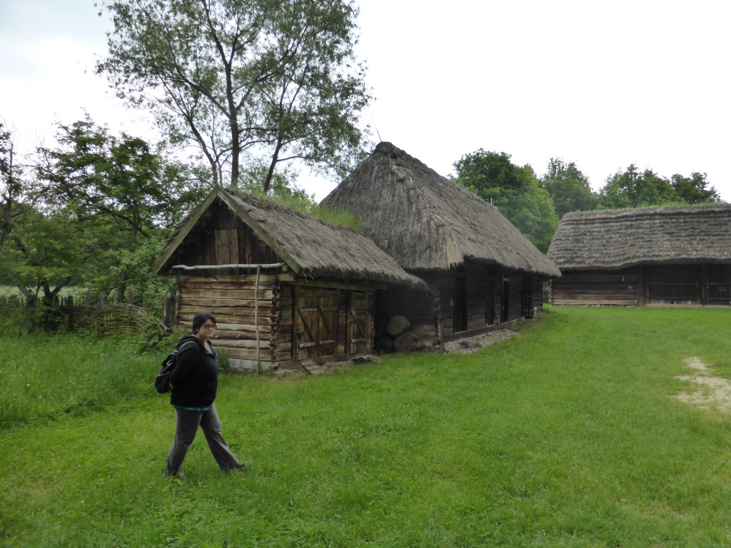 Jenny strolling through the open air museum. As you can see we didn't have to fight through the crowds. It was very quiet.