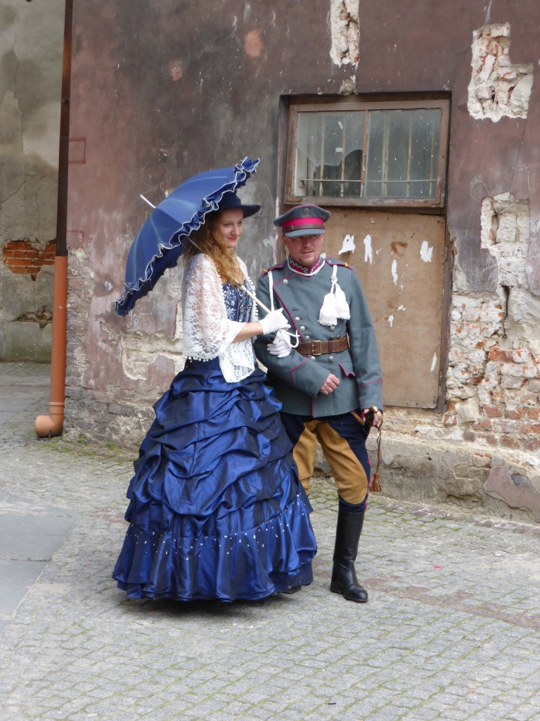 Wedding photos were taken at various locations around the town. These two went all out in there attire.