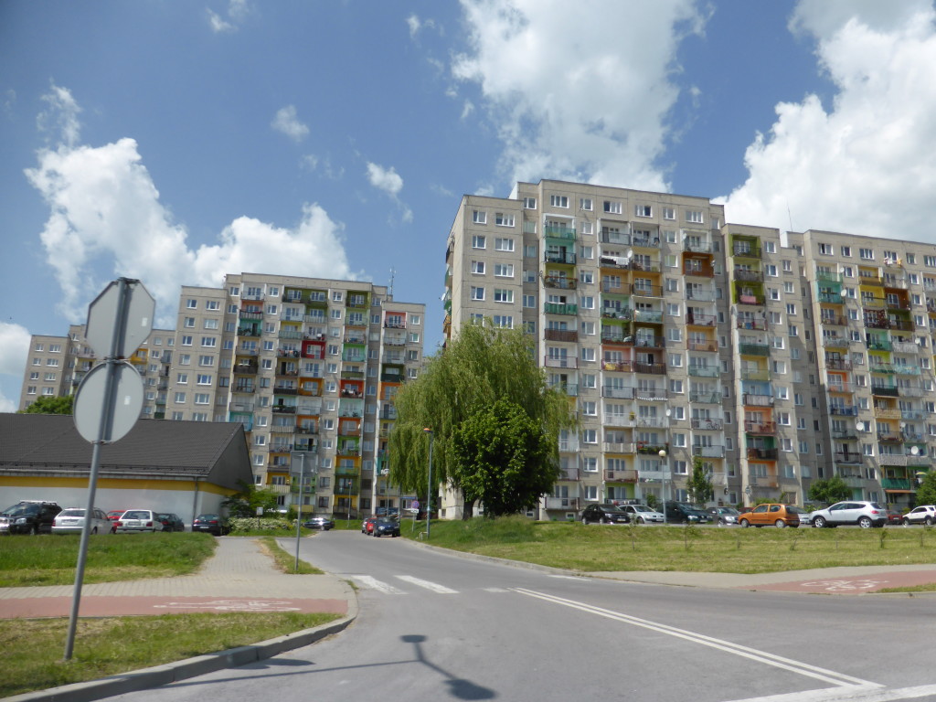 Not all the building in the towns are pretty, but some of the residents have at lease painted there flats to give some colour.