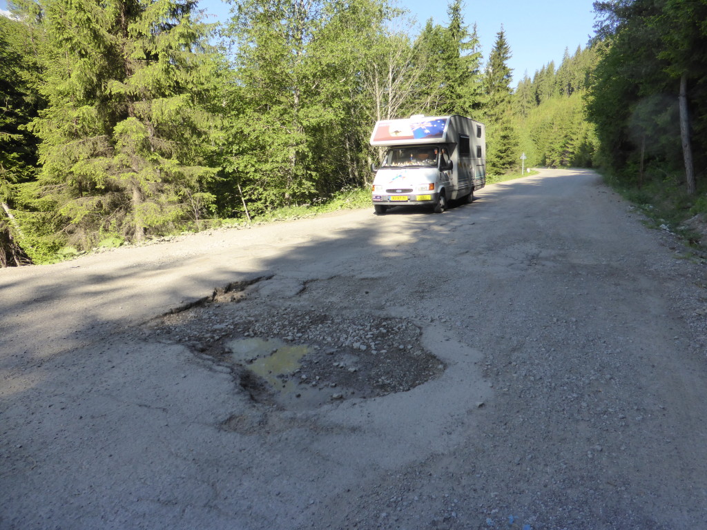 This was an example of the pot holes we face while driving this road.