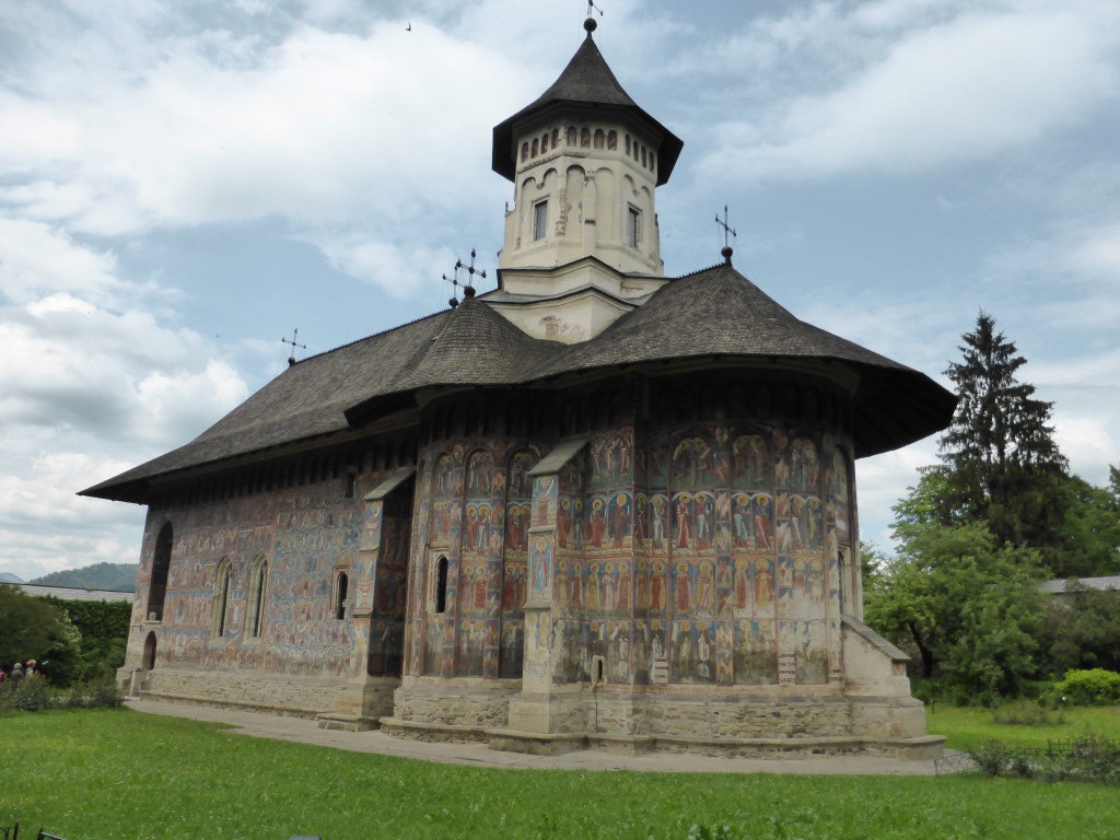 The outside view of the church. Moldovia Monastery was impressive.