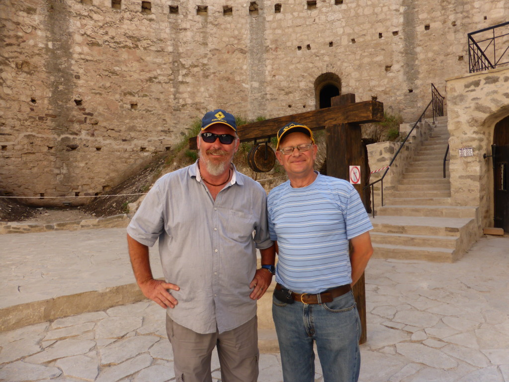 Nicolol was working at the fortress and spoke excellent English. We asked he he knew a good place to spend the night. Out front he said. He even gave us his phone number if we had any problems. For this he was awarded and Australian hat.