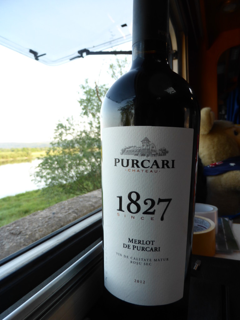 The bottle of wine we received from the friendly Moldavian Family.