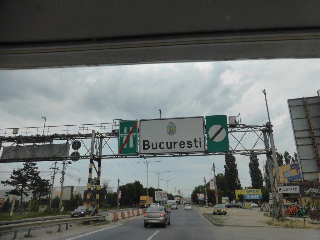 Driving into Bucharest. 