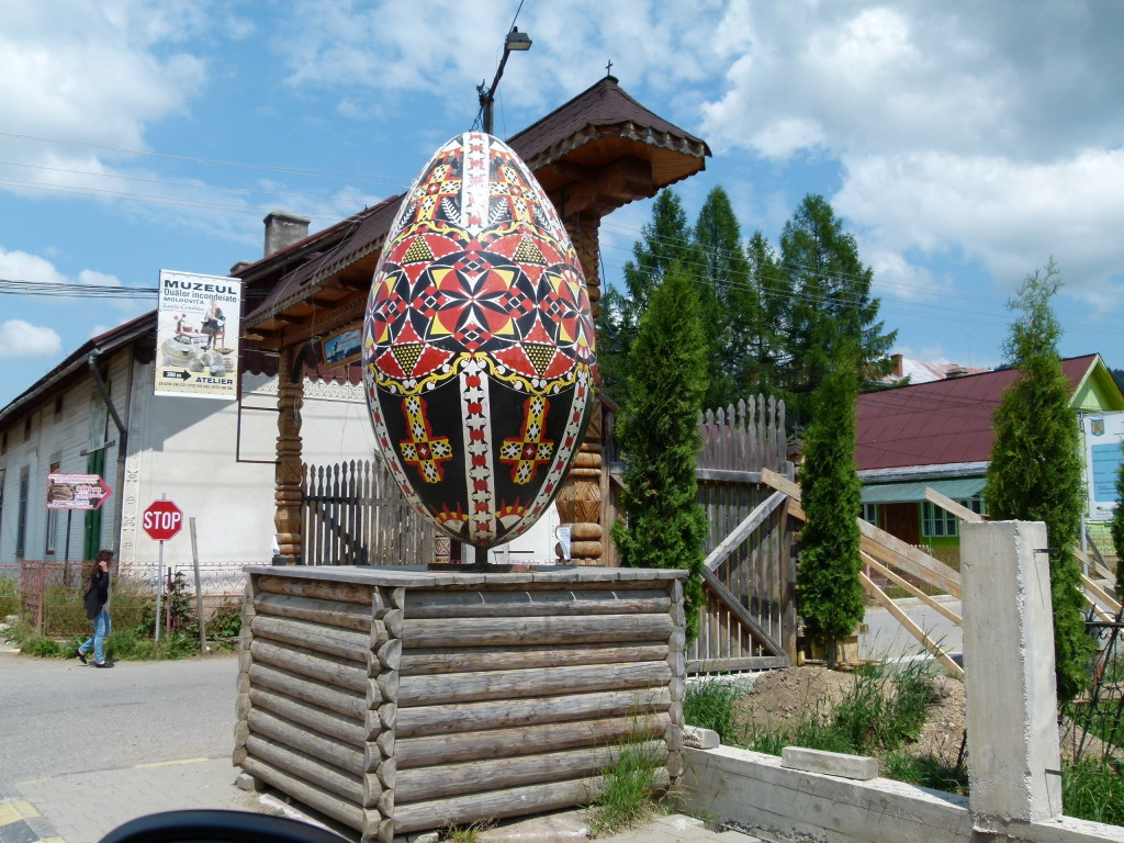 The turn off to the egg museum. 