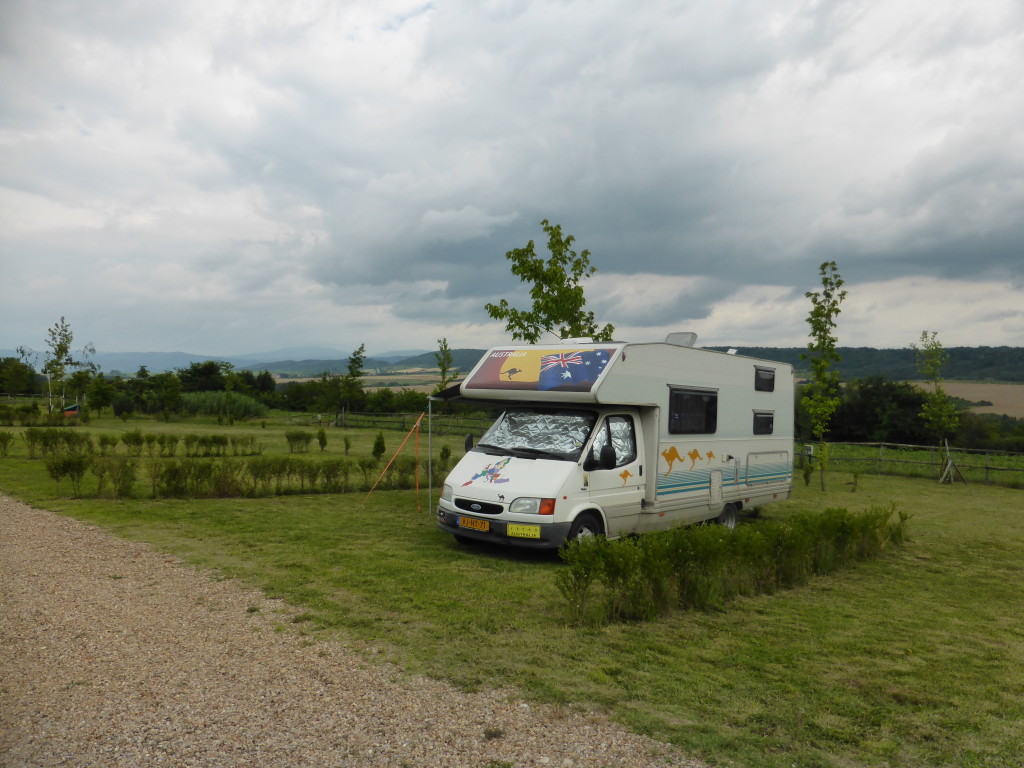 The campsite with a great view over the valley.