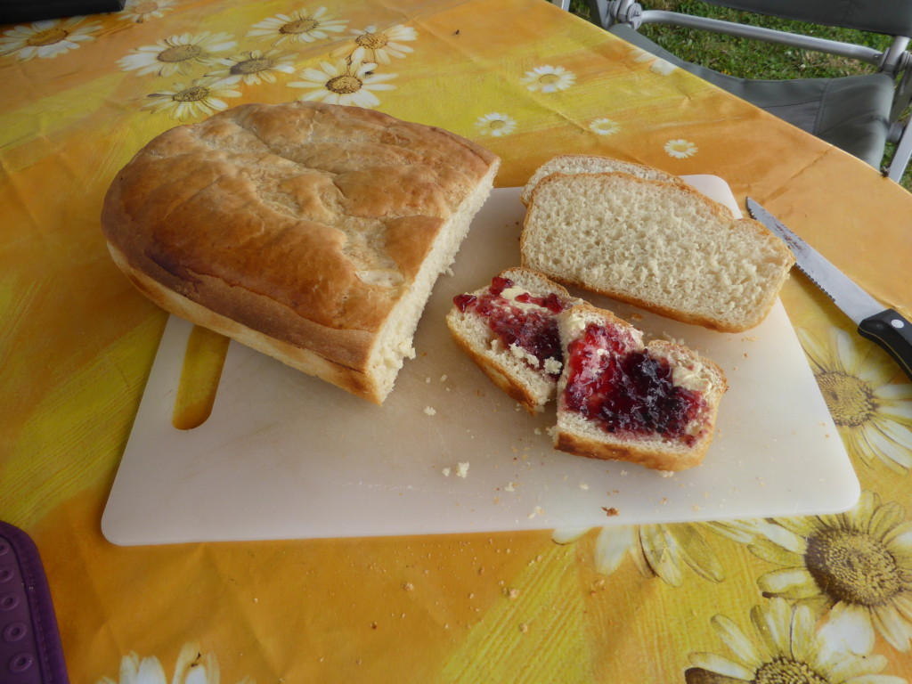 Jenny cooked some bread on the barbeque, turned out perfectly.