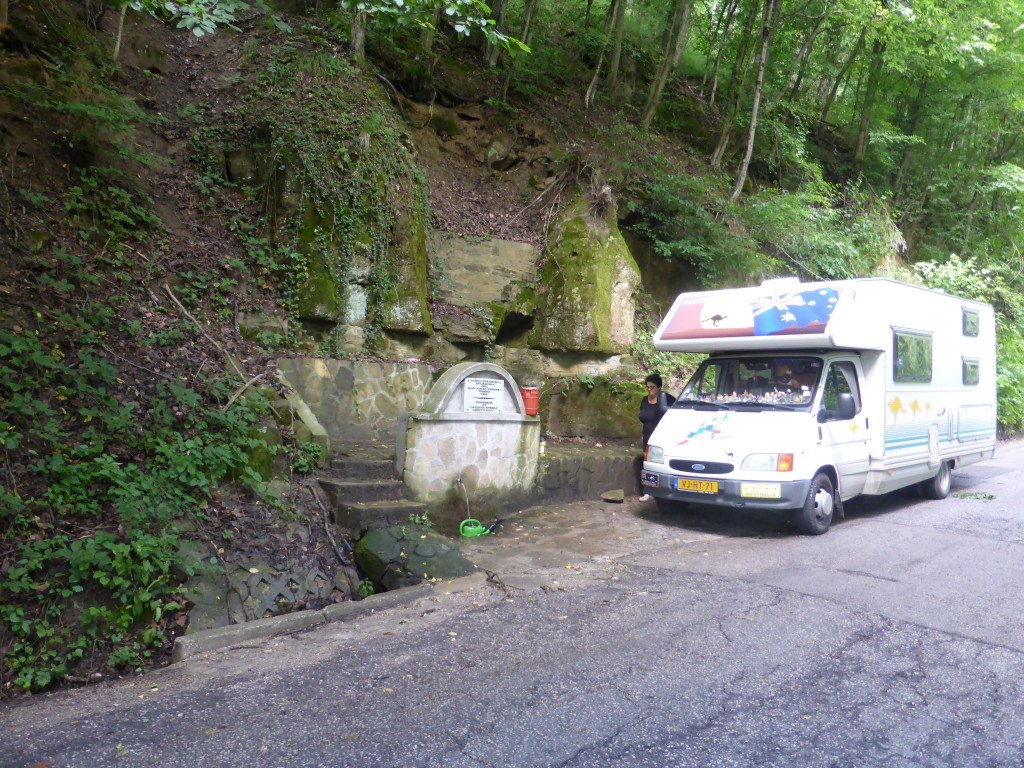 Our water filling station in the mountains. Cold, clear and even tastes like water.