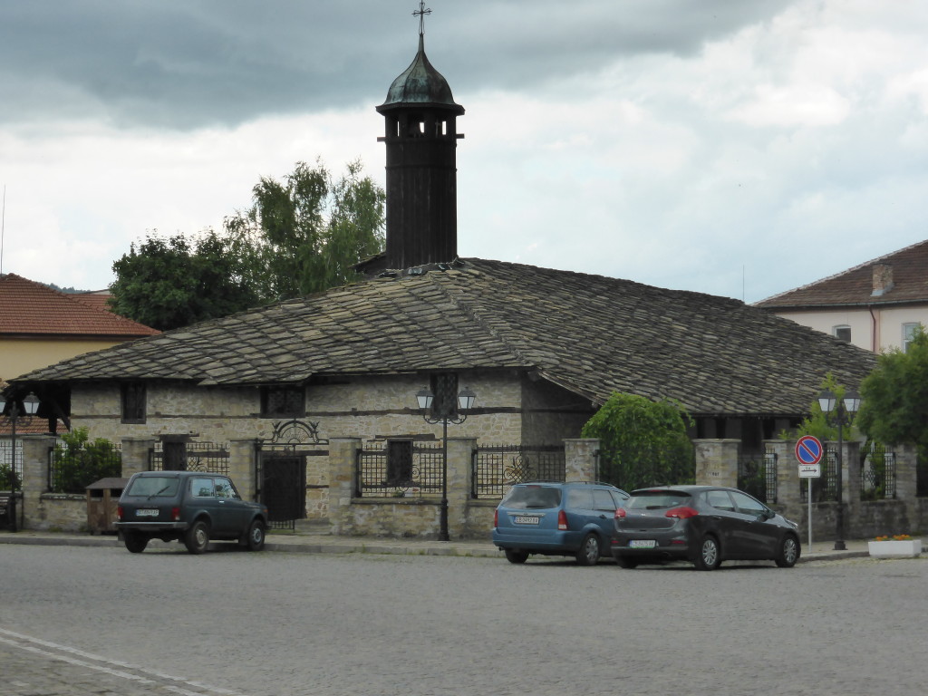 This is a different church with a slate roof. The thickness and size of the slate meant you needed a strong frame to hold all that weight.