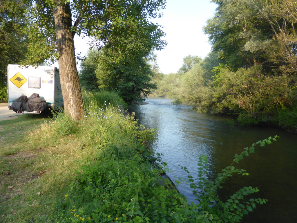 Our spot for a couple of nights. The water was clear but very cold. The swims were very brief. 