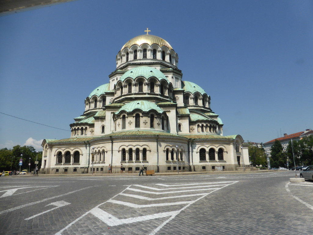 Alexander Nevsky Cathedral in the centre of Sofia. Jenny took this photo as we were driving in not realizing how close our park would be.