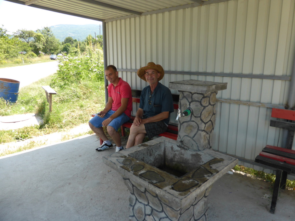 The place we filled up our water tank and had a encounter with a friendly man at the bus stop.