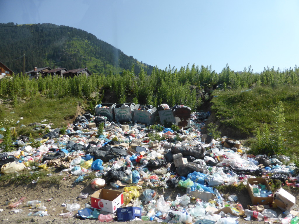 All the sites are not beautiful as you can see. This was at the top of the mountain and the rubbish had not been collected for awhile.