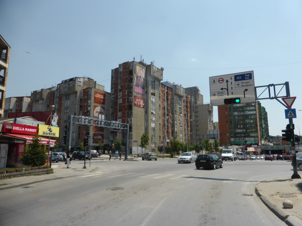 Driving into Pristina. We couldn't take many photos as Jenny was busy navigating the busy streets and I was driving.