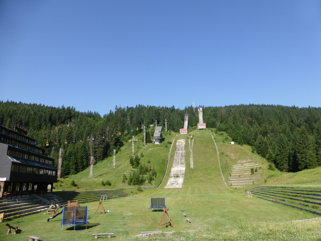 The jumps are not in use as after the games the war came and they have been neglected.