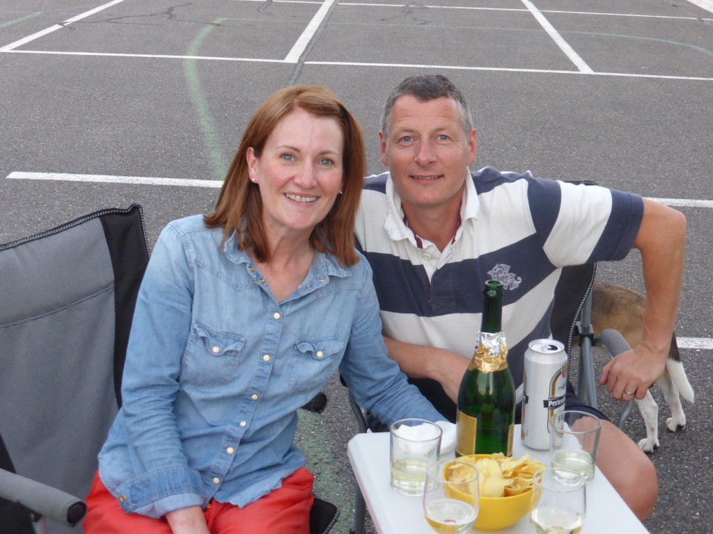 Emma and Paul celebrating their wedding anniversary in the carpark in Lichtenstein. Not very romantic but we all had a pleasant evening.