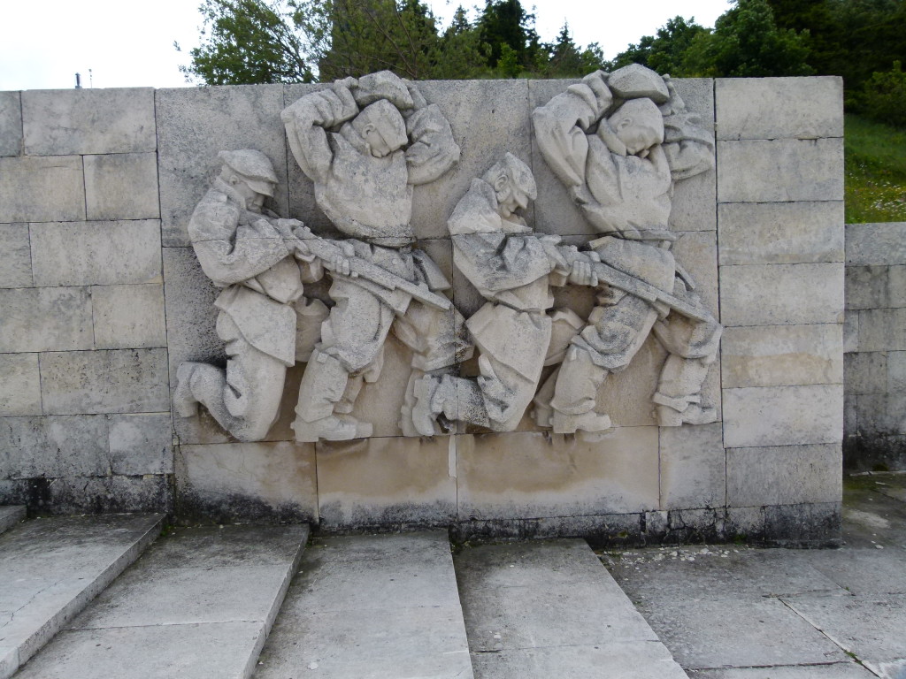 Statue at the base of the Shipka Monument. The place was built to remember the defeat of the Turks in 1878.