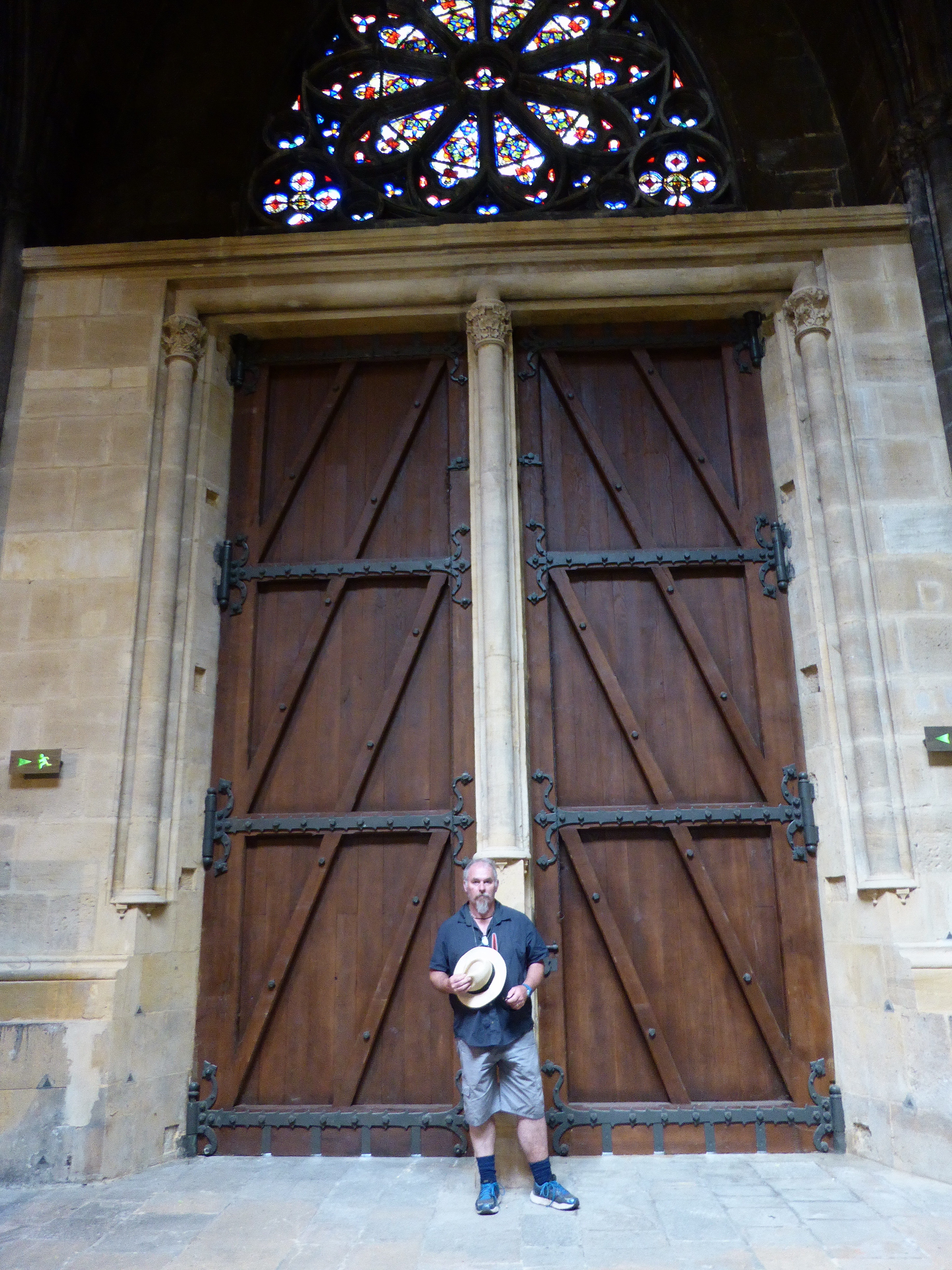 This gives you an idea how big the place was. This is Ewout standing next to the side door. [Robyn, a big enough door for you?]